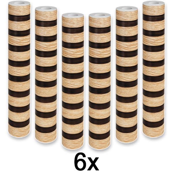 6x Elegantní nástěnná samolepka s efektem dřeva | LINEWALL