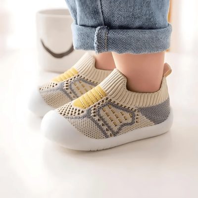 Dětské botičky pro první krůčky - protiskluzové, pletená bavlna, 6-24 měsíců | MESHSTEPS